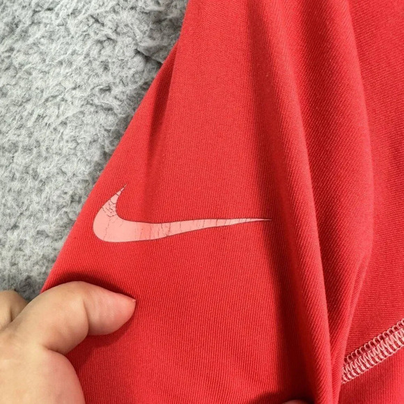 Nike sweatshirt womens large red‎ 1/2 zip dri fit pro swoosh logo gym athleisure - Picture 9 of 10